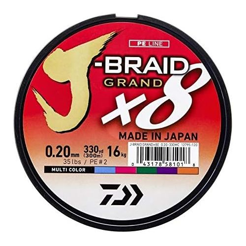 다이와 [아마존베스트]Daiwa J-Braid Grand 8 Braid 150 Metres Multicoloured Braided Fishing Line