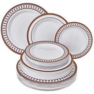 [아마존베스트]Silver Spoons PLASTIC DINNERWARE SET | 60 PLASTIC PLATES | Renaissance Collection  Red