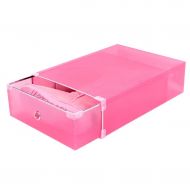 YZXJ Set of 4 Stackable Plastic Shoe Box Storage Long Boot Drawer Metal Edging Storage Boxes 523011cm,pink