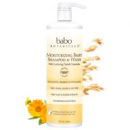 Babo Botanicals Moisturizing Baby Shampoo & Wash, Yellow, Oat milk & Calendula, 32 Ounce
