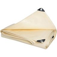 LIANGLIANG-pengbu LIANGLIANG Tarpaulin Waterproof Outdoor Rainproof Shading Foldable Multipurpose with Metal Hole Eye Polyester Yarn, 7 Sizes Quality 600g/m2 (Color : Beige, Size : 3x5m)