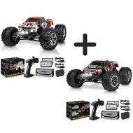 LAEGENDARY 1:10 Scale Large RC Cars 50+ kmh Speed - Boys Remote Control Car 4x4 Off Road Monster Truck Electric - All Terrain Waterproof Toys Trucks for Kids and Adults - Red-Orange and Black