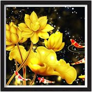 Brand: LucaSng LucaSng 5D DIY Diamond Painting Kit, Paint with Diamonds, 5D Floral Lotus Diamond Painting, Living Room Decor Wall Sticker, Crystal Embroidery Cross Stitch Arts Craft Decor