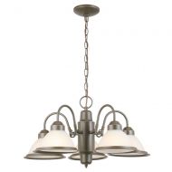 Commercial Electric 5-Light Oil Rubbed Bronze Halophane Chandelier