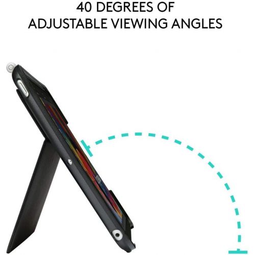 로지텍 [아마존베스트]Logitech Slim Combo Case with Detachable Backlit Bluetooth Keyboard for iPad (5th & 6th Generation), Black