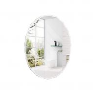 ZCJB Makeup Mirror,Simple Oval Bathroom Mirror Lace Frameless Wall Mount Washbasin Mirror (color : C)
