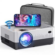DBPOWER WiFi Projector, Upgrade 8500L Full HD 1080p Video Projector with Carry Case, Support iOS/Android Sync Screen, Zoom&Sleep Timer, 4.3” LCD Home Movie Projector Compatible w/S