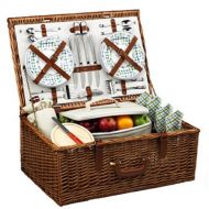Picnic at Ascot Dorset English-Style Willow Picnic Basket with Service for 4 - Gazebo