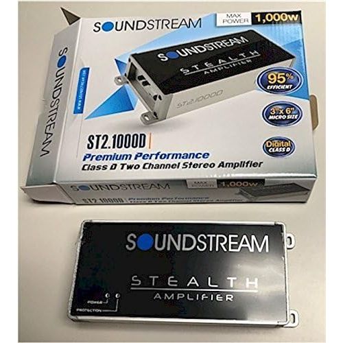  Soundstream ST2.1000D Stealth Series 1000W Class D 2 Channel Amplifier