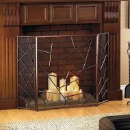 Indoor Fireplace Screen Folding Fireplace Iron Mesh Cover 3 panel Fireguard Screen Fire Safe Guard Screen Wide Metal Mesh Safety Fire Place Guard for Wood and Coal Firing, Stoves,