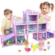 EP EXERCISE N PLAY Dream House Doll House Set, Pink DIY Dollhouse Big Toy