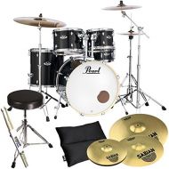 [아마존베스트]PEARL EXPORT EXX725Z/C31Black and Sabian SBR Cymbals Set with Drum Stool. Plus Keepdrum Drumsticks