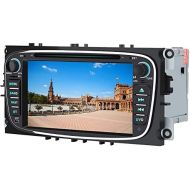 Awesafe Car Radio for Ford Focus Mondeo, Double Din Radio with Sat Nav, Black