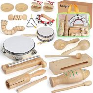 [아마존베스트]KAQINU Kids Musical Instruments, 21Packs Toddlers 100% Natural Wooden Music Percussion Toy Sets for Childrens Preschool Educational Early Learning, Musical Toys for Age1-3 Toddlers