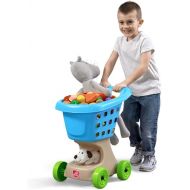 Step2 Little Helper's Shopping Cart for Kids, Grocery Store Pretend Play Toy for Toddlers Ages 2+ Years Old, Durable, Easy Assembly, Bright Colors, Blue
