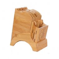 HomDSim Bamboo Knife Block Without Knives Knife Storage Organizer and Holder for Knives Scissors and Sharpening Rod