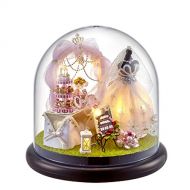 Flever Dollhouse Miniature DIY House Kit Creative Room with Furniture and Glass Cover for Romantic Artwork Gift(Romantic Fairy Tale Love)