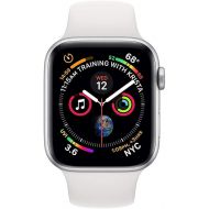 Apple Watch Series 4 (GPS + Cellular, 44MM) - Silver Aluminum Case with White Sport Band (Renewed)