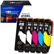 GPC Image Remanufactured Ink Cartridge Replacement for Epson 410XL T410XL Compatible with Expression XP-7100 XP-830 XP-630 XP-640 XP-530 Printer Tray (5-Pack)