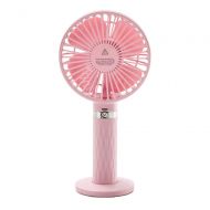 GLOBE AS 2 Set Mini USB Fan Charging Hand-held Folding Air Cooler Low Voice Portable Fan Room Air Circulator Fan (Color : Pink)