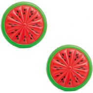 Intex Giant Inflatable 72 Inch Watermelon Summer Swimming Pool Float (2 Pack)