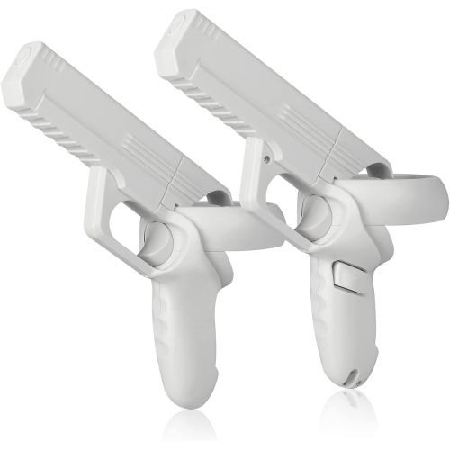 [아마존베스트]Esimen VR Game Gun for Oculus Quest 2 Controllers Pistol Case, Enhanced FPS Gaming Experience- Compatible with Pistol Whip VR Game, Enhanced FPS Gaming Experience (White)