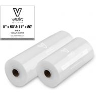 V Vesta Precision Vesta Vacuum Sealer Bags Rolls | 8x50 and 11x50 2 pack | ideal for Food Saver, Seal a Meal | BPA Free, Heavy Duty | Great for food vac storage or sous vide