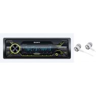 Sony DSX-A416BT Single Din Bluetooth Front USB AUX Multi-Color Car Stereo Digital Media Receiver Bundled with Earbuds (No CD Player)