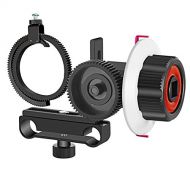 Neewer Follow Focus with Gear Ring Belt for Canon Nikon Sony and Other DSLR Camera Camcorder DV Video Fits 15mm Rod Film Making System,Shoulder Support,Stabilizer,Movie Rig(Red+Bla