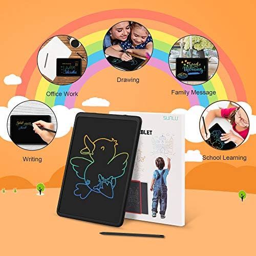  [아마존베스트]SUNLU LCD Writing Tablet, 11 Inch Electronic Writing and Drawing Board, Erasable Reusable Doodle Pad Tablet for Kids and Adults at Home, School, Office (Black)