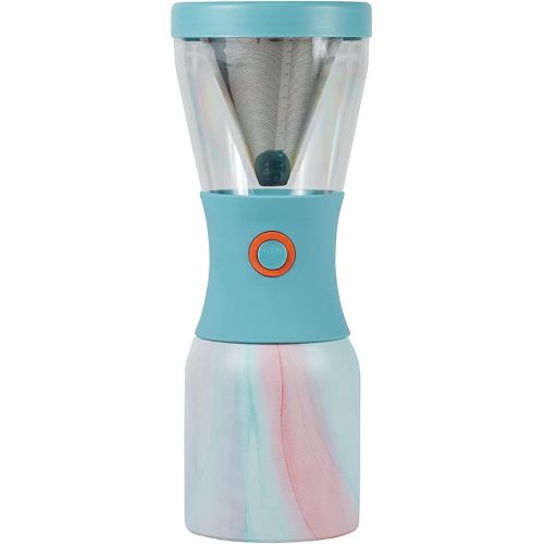  Asobu Coldbrew Portable Cold Brew Coffee Maker With a Vacuum Insulated 1 Liter Stainless Steel 18/8 Carafe Bpa Free (Aqua Pink Marble)
