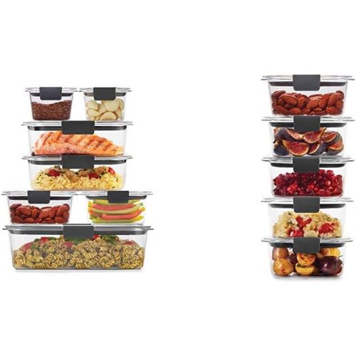  [아마존베스트]Rubbermaid Brilliance Storage 14-Piece Plastic Lids | BPA Free, Clear & Leak-Proof Brilliance Food Storage Set | 1.3 Cup Plastic Containers with Lids | Microwave and Dishwasher Saf