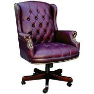 Pemberly Row Faux Leather Upholstered Office Chair in Oxblood