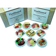 ThaiHonest Set 10 Assorted Dollhouse Miniature Food ,Tiny Food On Ceramic Plate, Dollhouse Accessories for Collectibles