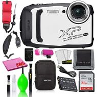 Fujifilm FinePix XP140 Waterproof Digital Camera (White) Accessory Bundle with 32GB SD Card + Small Camera Case + Floating Wrist Strap + Deluxe Cleaning Kit + More