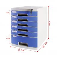 ZCCWJG Storage Drawer Desk Storage Box Lockable File Cabinet A4 Office (Size: 394 295 430mm)