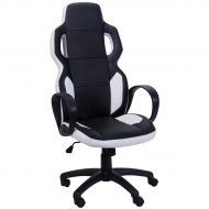 Ihouse HOMY CASA Leather Ergonomic Height Adjustable Swivel Office Chair with High Back,Armrest,Headrest (Black -Leather)