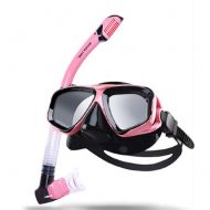 KUYOU MIRC Summer Strong Push Summer Beach Outdoor Adventure Must-Have Diving Equipment Adult Goggles Full Dry Snorkel Set Snorkeling Myopia mask Swimming Goggles,Pink