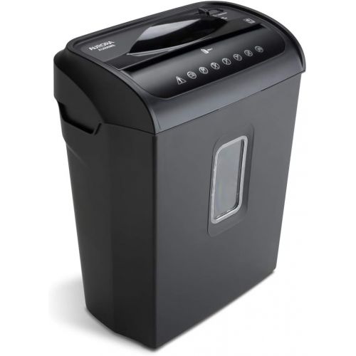  Aurora AU608MB High-Security 6-Sheet Micro-Cut Paper Credit Card Shredder with 3.5-Gallon Wastebasket, 4-Minute Continuous Running Time, Security Level P-4
