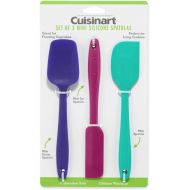 Cuisinart Mini Silicone Spatulas, Set of 3: Purple Scoop Spatula, Blue Jar Spatula, Green Pointed Spatula