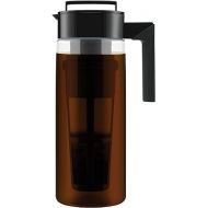 Takeya Patented Deluxe Cold Brew Coffee Maker with Black Lid Airtight Pitcher, 2 Quart, Black
