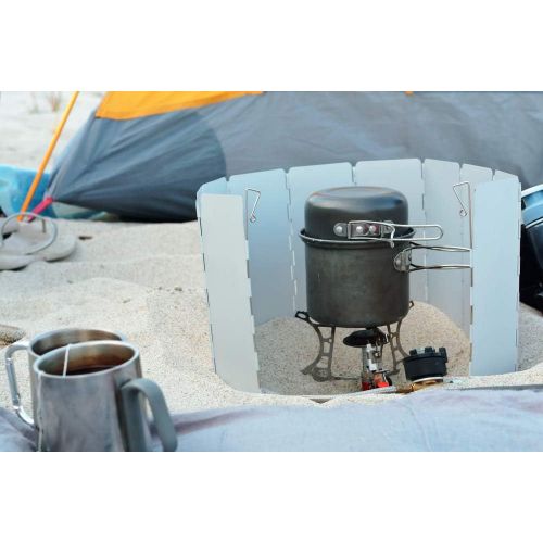  Wealers Camp Stove Windscreen Foldable Lightweight, Folding Heat Shield for Hiking, Camping, Backpacking, Outdoor Cooking Gas, Propane, and Butane Canister