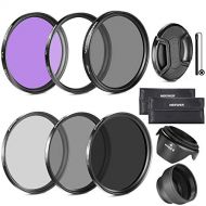Neewer 52MM Lens Filter Kit:UV, CPL, FLD, ND2, ND4, ND8 and Lens Hood, Lens Cap for NIKON D7100 D7000 D5200 D5100 D5000 D3100 D3000 D90DSLR Cameras