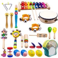 [아마존베스트]YOFITT ATDAWN Kids Musical Instruments, 15 Types 22pcs Wood Percussion Xylophone Toys for Boys and Girls Preschool Education with Storage Backpack