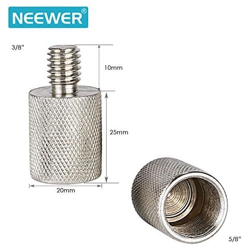 니워 [아마존베스트]Neewer Nickel Brass Durable Solid 2Piece 3/8to 5/8inch Screw Thread Adapter for Clips and Stand (Silver)