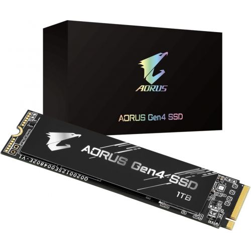 기가바이트 Gigabyte AORUS NVMe Gen4 M.2 1TB PCI-Express 4.0 Interface High Performance Gaming, 3D TLC NAND, External DDR Cache Buffer, SSD (GP-AG41TB)
