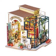 Rolife Miniature DIY Miniature Dollhouse with Furniture Set with LED,Tiny Building House Kit,Wooden Greenhouse Kits,Best Gift for Kids(Emilys Flower Shop)