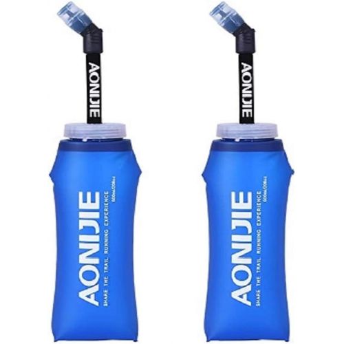  AONIJIE Pack 2 TPU Soft Hydration Water Bottle BPA-Free Collapsible Flask-Use in Hydration Vest for Marathon Running Hiking Cycling