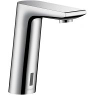 hansgrohe Metris S Easy Clean Modern 1 7-inch tall Electronic Sensor Bathroom Sink Faucet in Chrome, 31101001,Medium