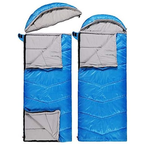  REDCAMP Kids Sleeping Bag for Camping, 32-77 Degree 3 Season Warm or Cold Weather Fit Boys, Girls & Teens Blue/Rose Red